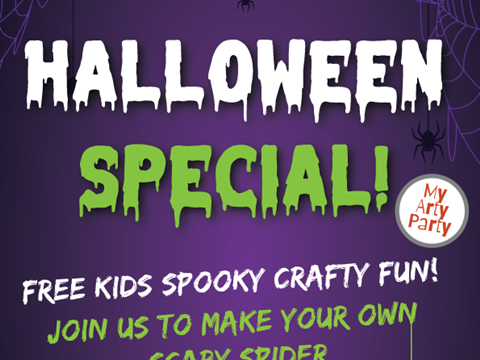 arty party Halloween spider